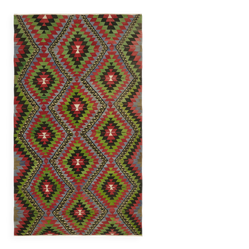 Turkish Handmade Vintage Anatolian Kilim 204 cm x 342 cm