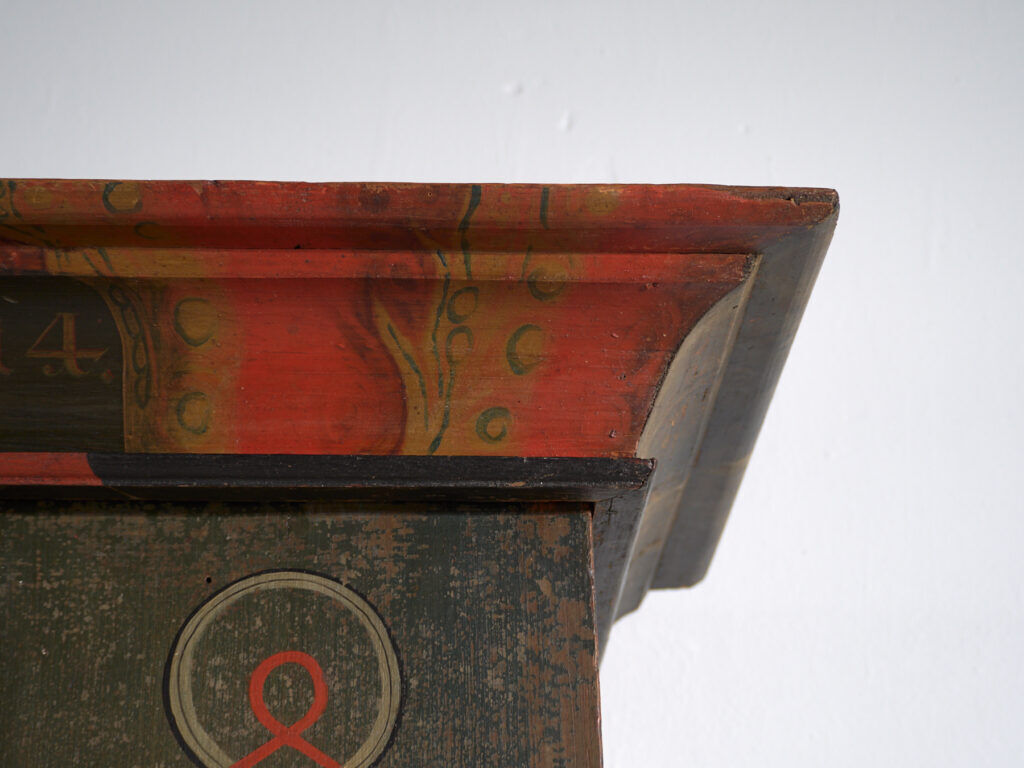 Painted folk art wardrobe, Central Europe, dated 1814.