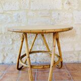Bamboo and rattan side table circa 60's