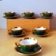 Lot de 6 tasses bistrot apilco vert et or 50s