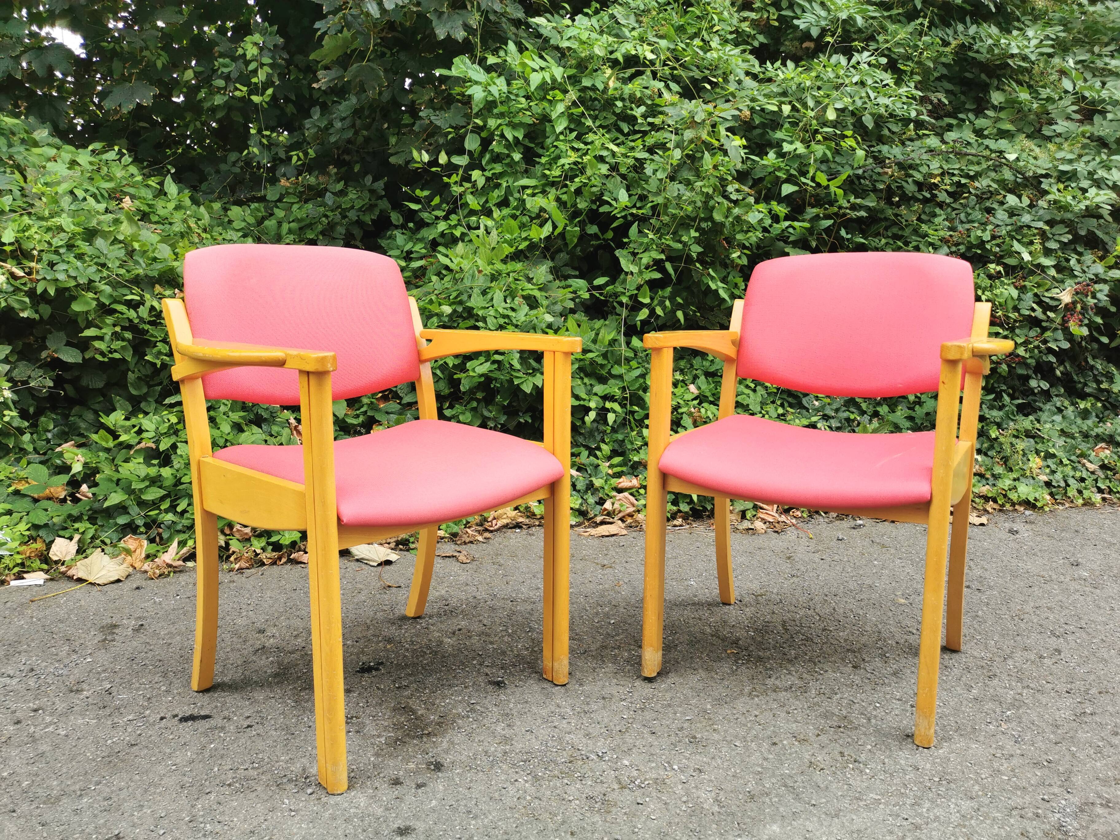 Series of 4 vintage armchairs 70s-80s