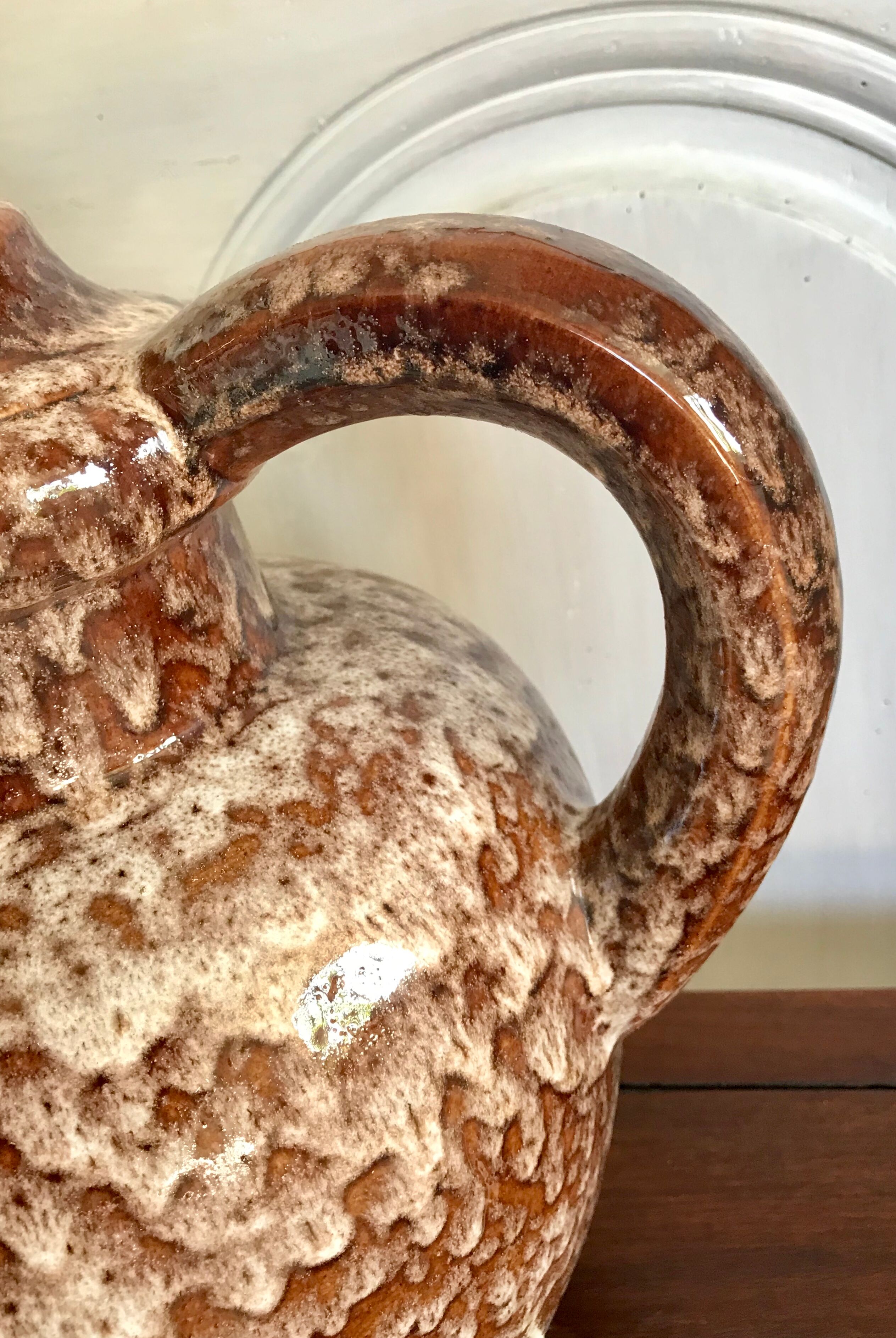 Vintage enamelled ceramic lamp