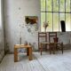 Square pine coffee table from the 70s revival