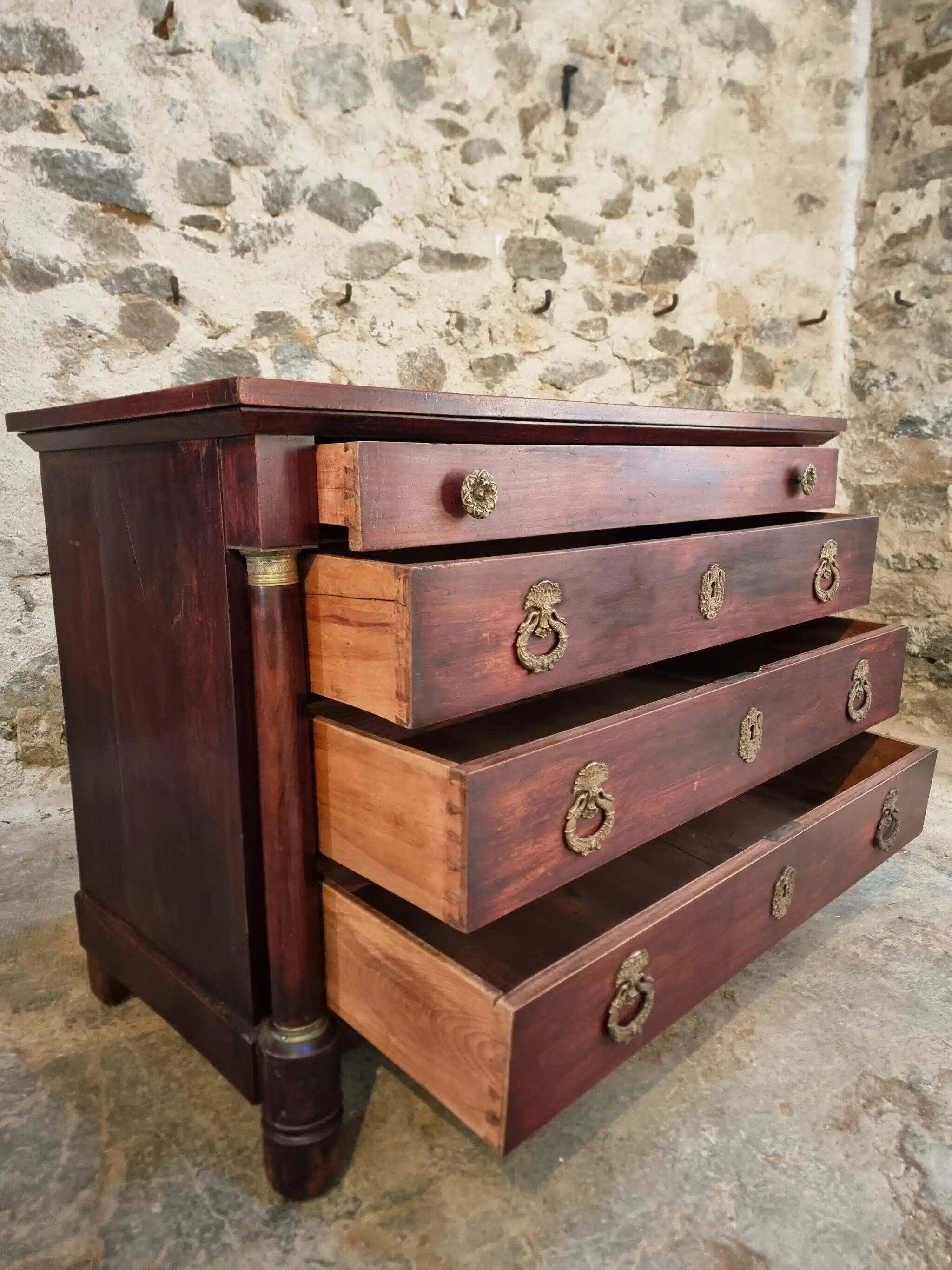 Commode Empire française ancienne en acajou
