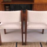 2 vintage chairs in solid wood and buckle 1970