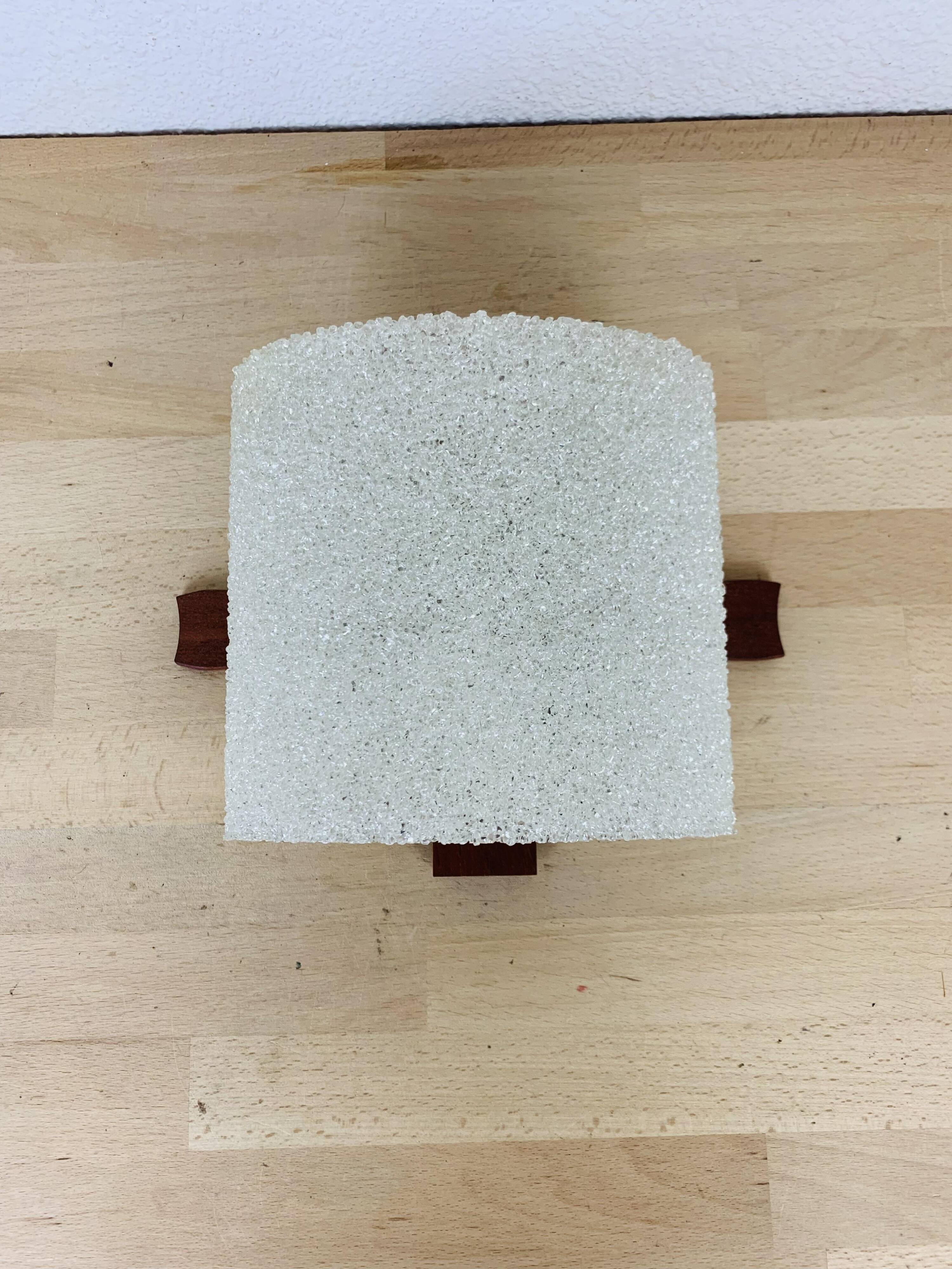 Scandinavian teak perspex wall light from the 60s