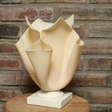 Beige crumpled plexiglass lamp Soleillade,  80s