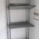 Grande étagère murale chrome design alu et métal 1970 industriel 220cm