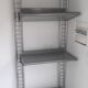 Grande étagère murale chrome design alu et métal 1970 industriel 220cm