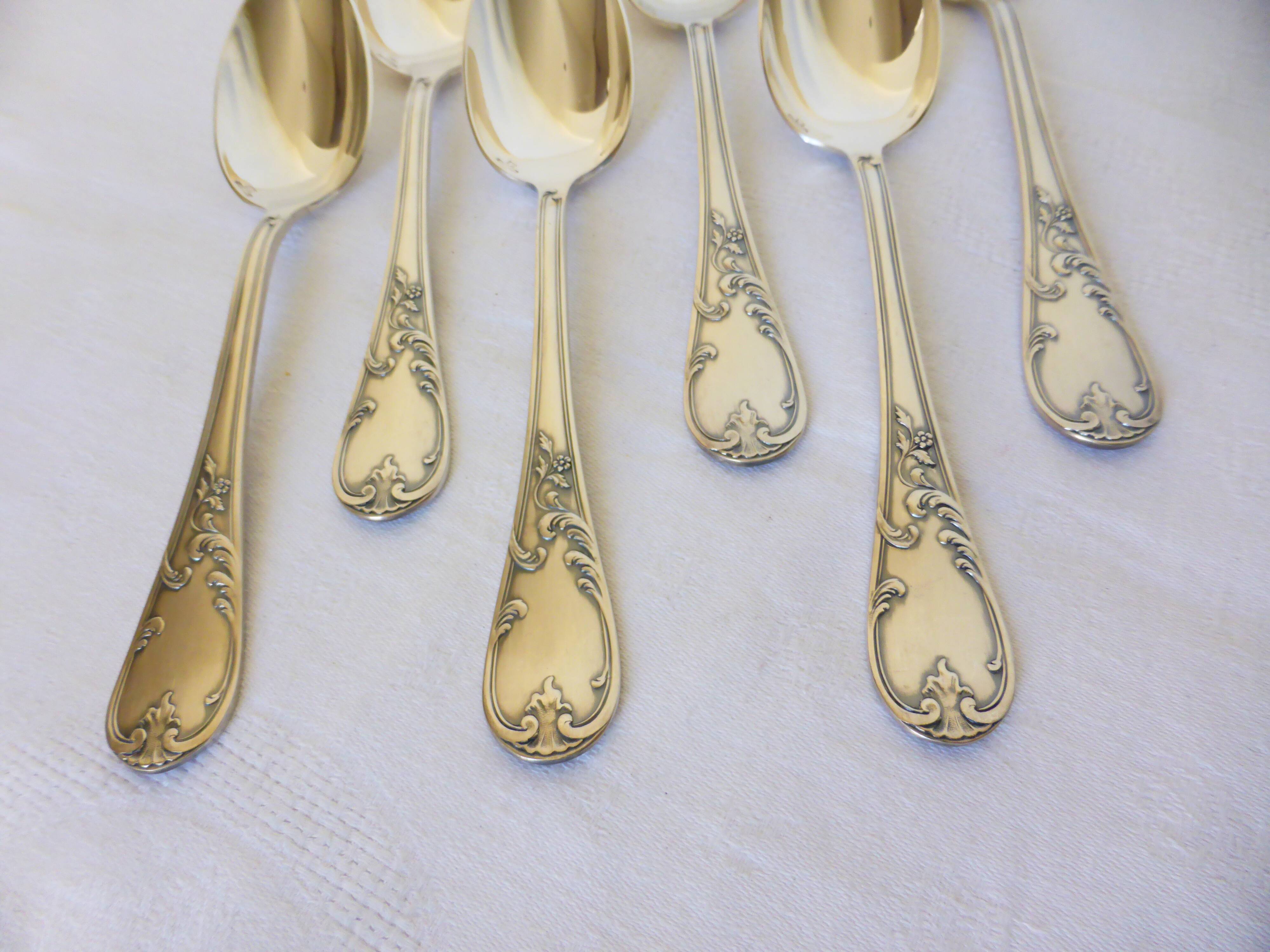 6 vintage silver metal tablespoons 2106265