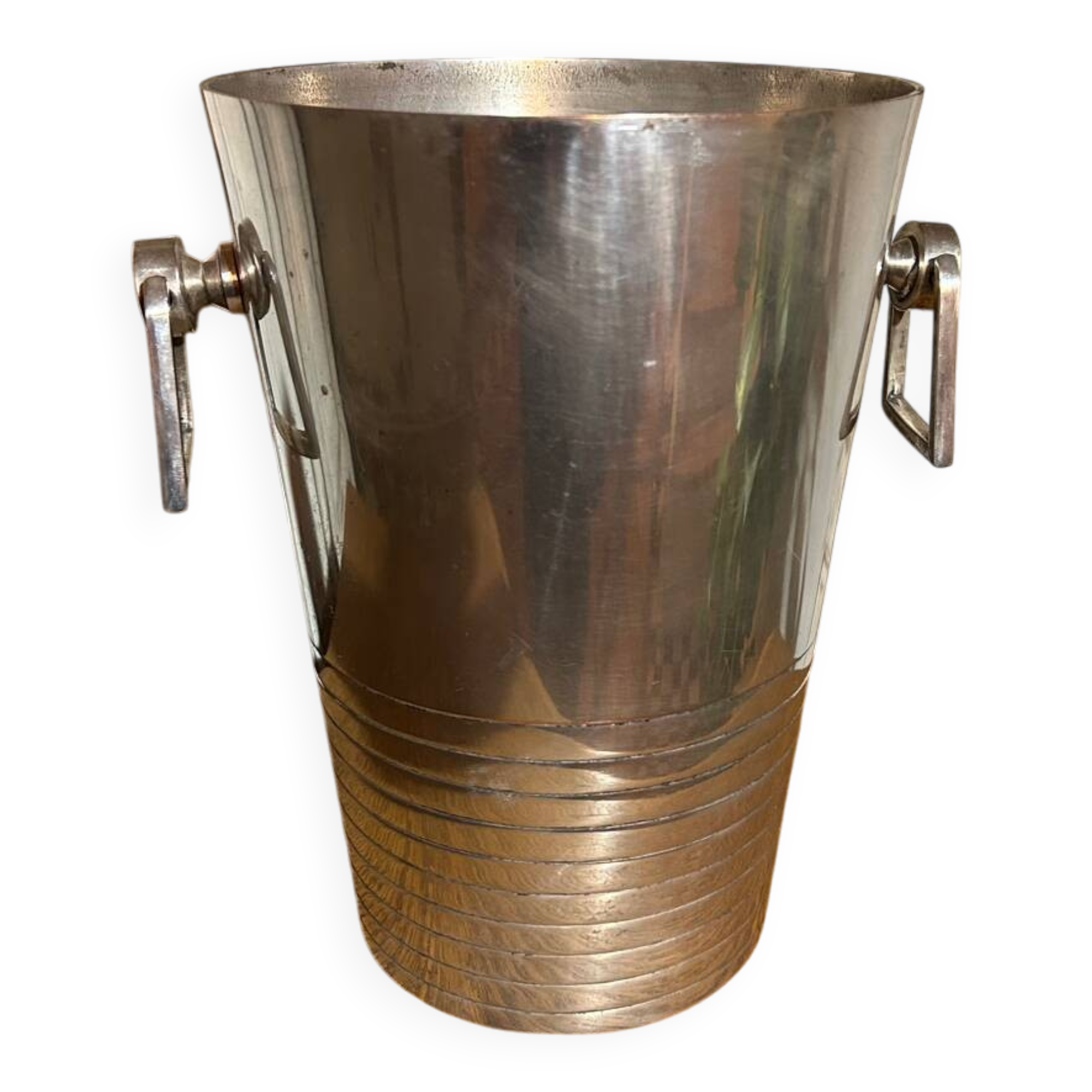 Seau à champagne art deco en métal argenté