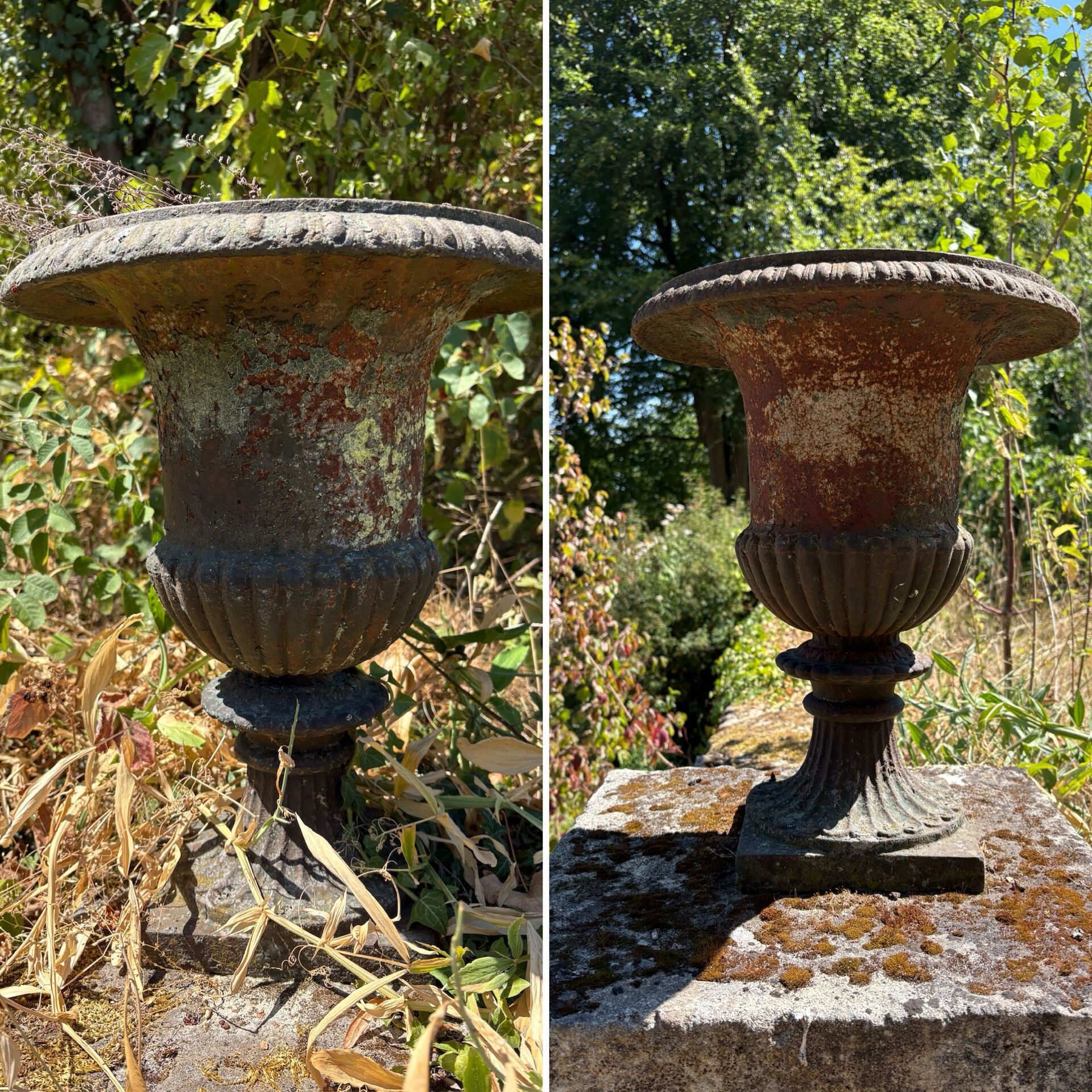 Pair of Médicis vases in cast iron