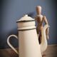 Green beige enamelled coffee maker 28