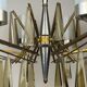Large mid-century Italian sculptural chandelier in brass and glass, Italy, 1950s