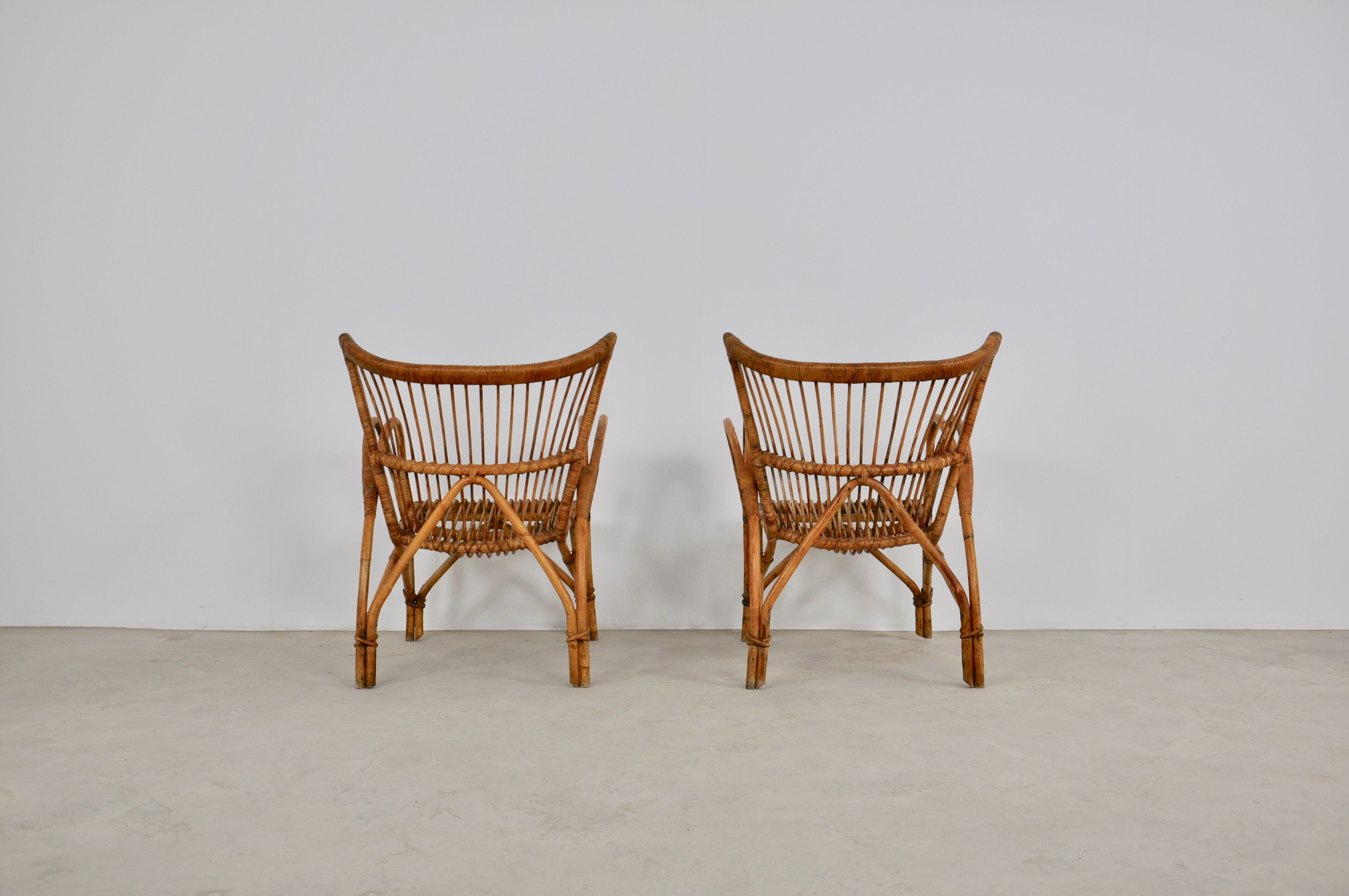 Rattan armchairs 1960s