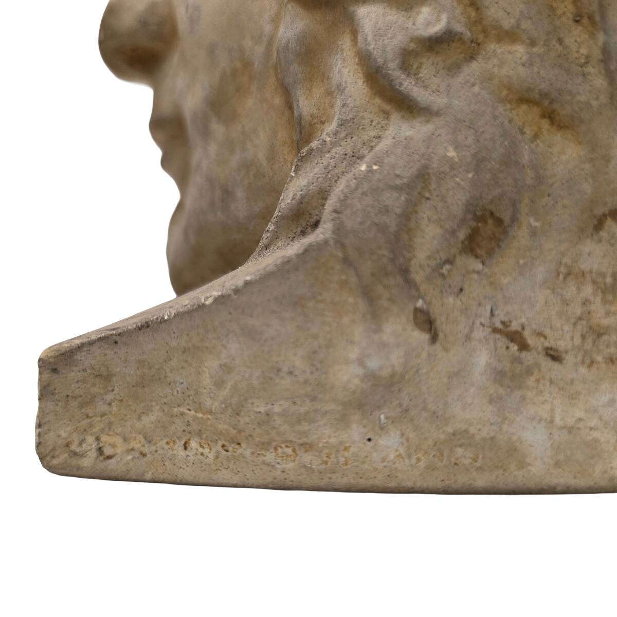 Serre-livres anciens en plâtre français par Joanny Durand, début des années 1900