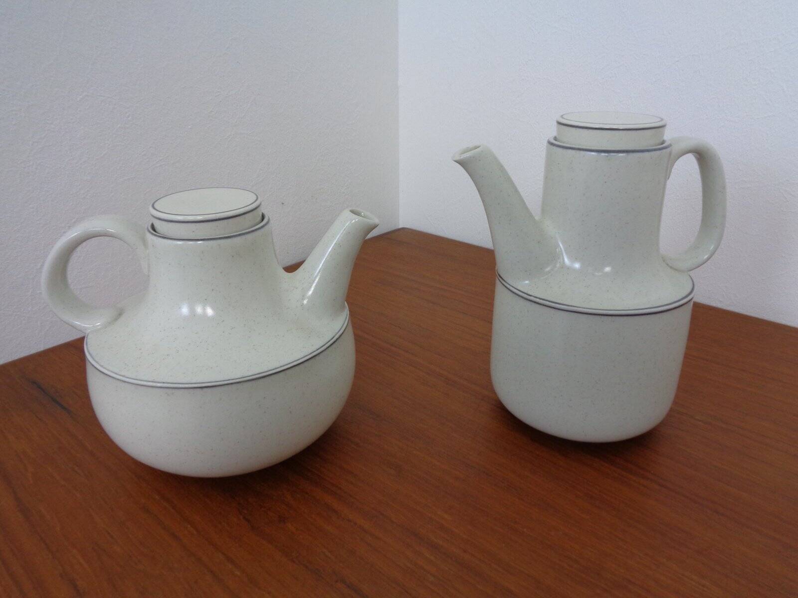 Swedish Birka Teapot & Coffeepot by Stig Lindberg for Gustavsberg, 1960s, Set of 2