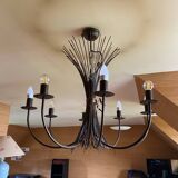 Large wheat shear wrought iron 8 lights chandelier