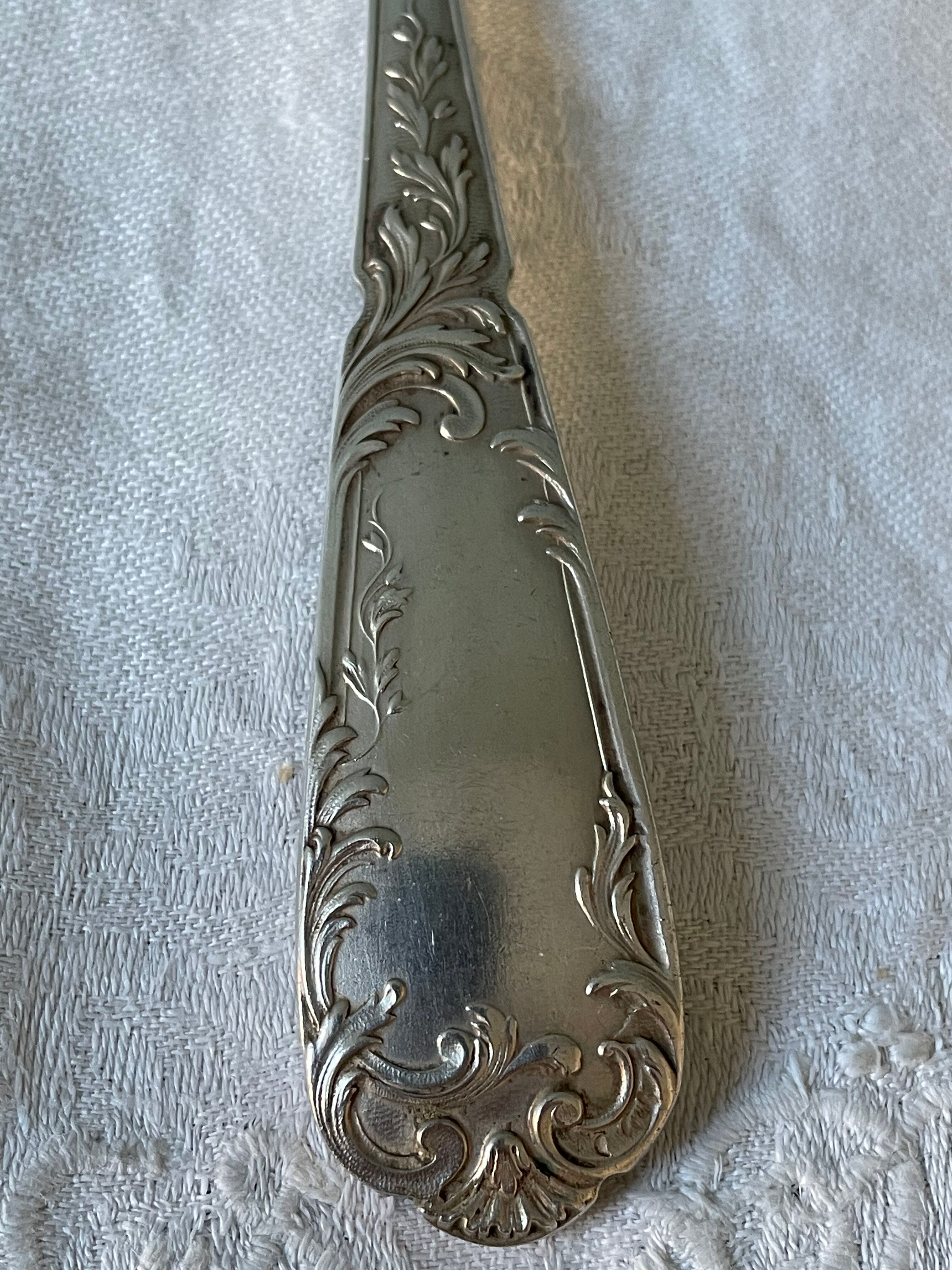 Series of 21 antique silver metal table forks