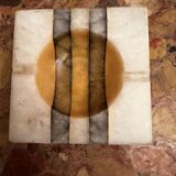 Art Deco ashtray/trinket tray in tricolor marble