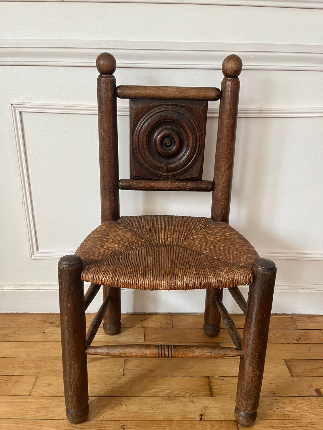 Chaise paillée bois tourné