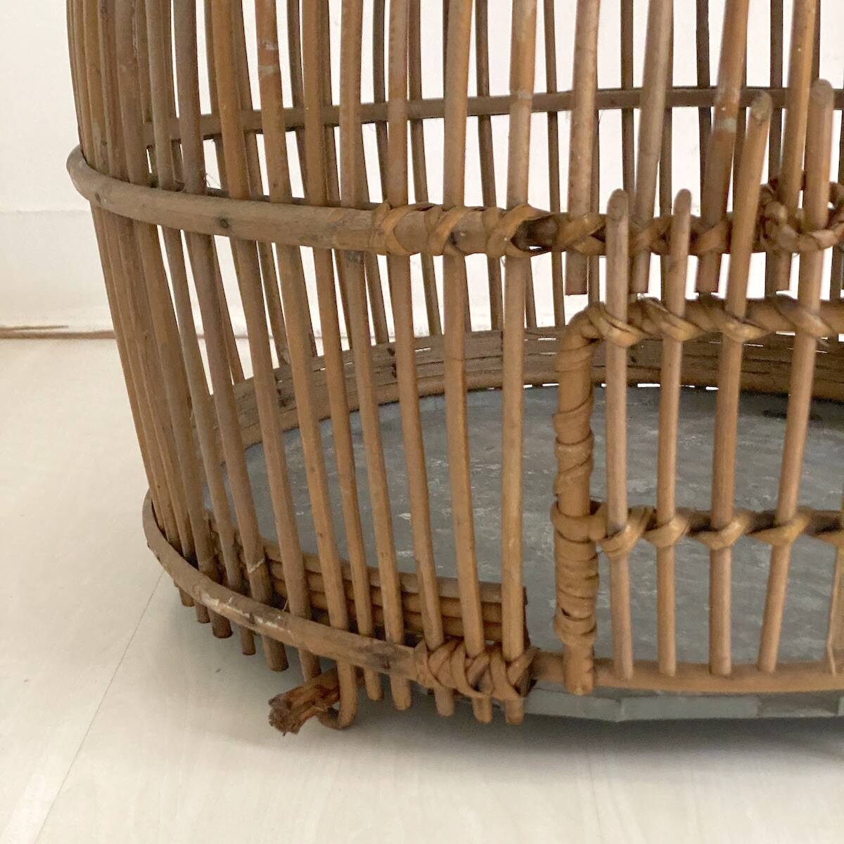Vintage 60s rattan birdcage