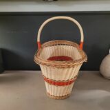 Old oval basket with a wooden base