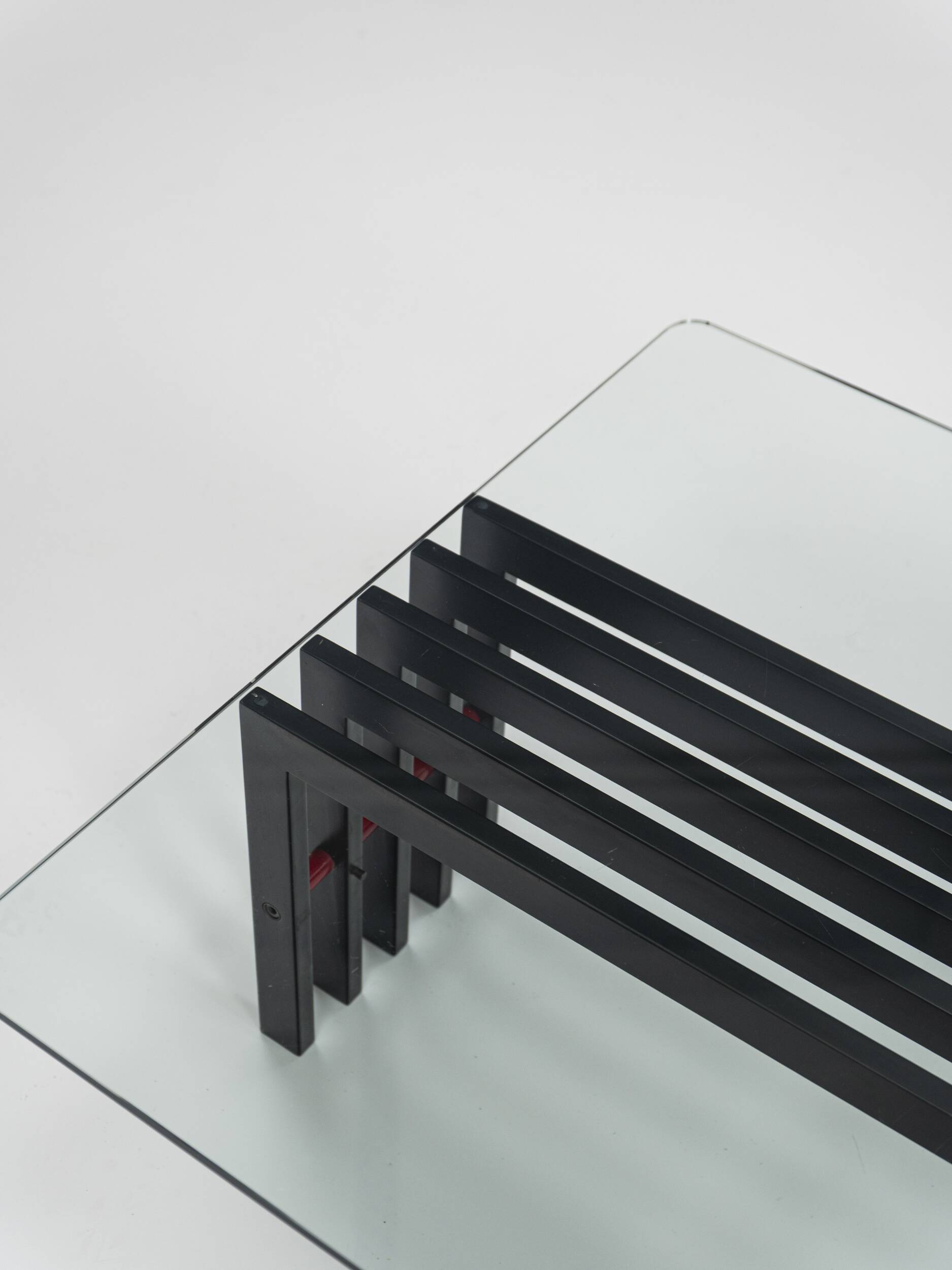 Table basse à cadre en bois, Italie, années 1970