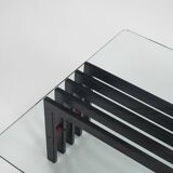 Table basse à cadre en bois, Italie, années 1970