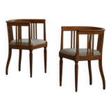 Fauteuil danois Art Nouveau en chêne avec assise rembourrée en laine d'agneau, début 1900