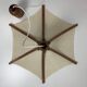 Teak and linen umbrella pendant hanging lamp by Domus, 1970s