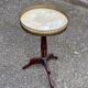 Tripod marble guéridon in gilded Louis XVI style.