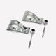 Two egg cups and two stainless steel spoons