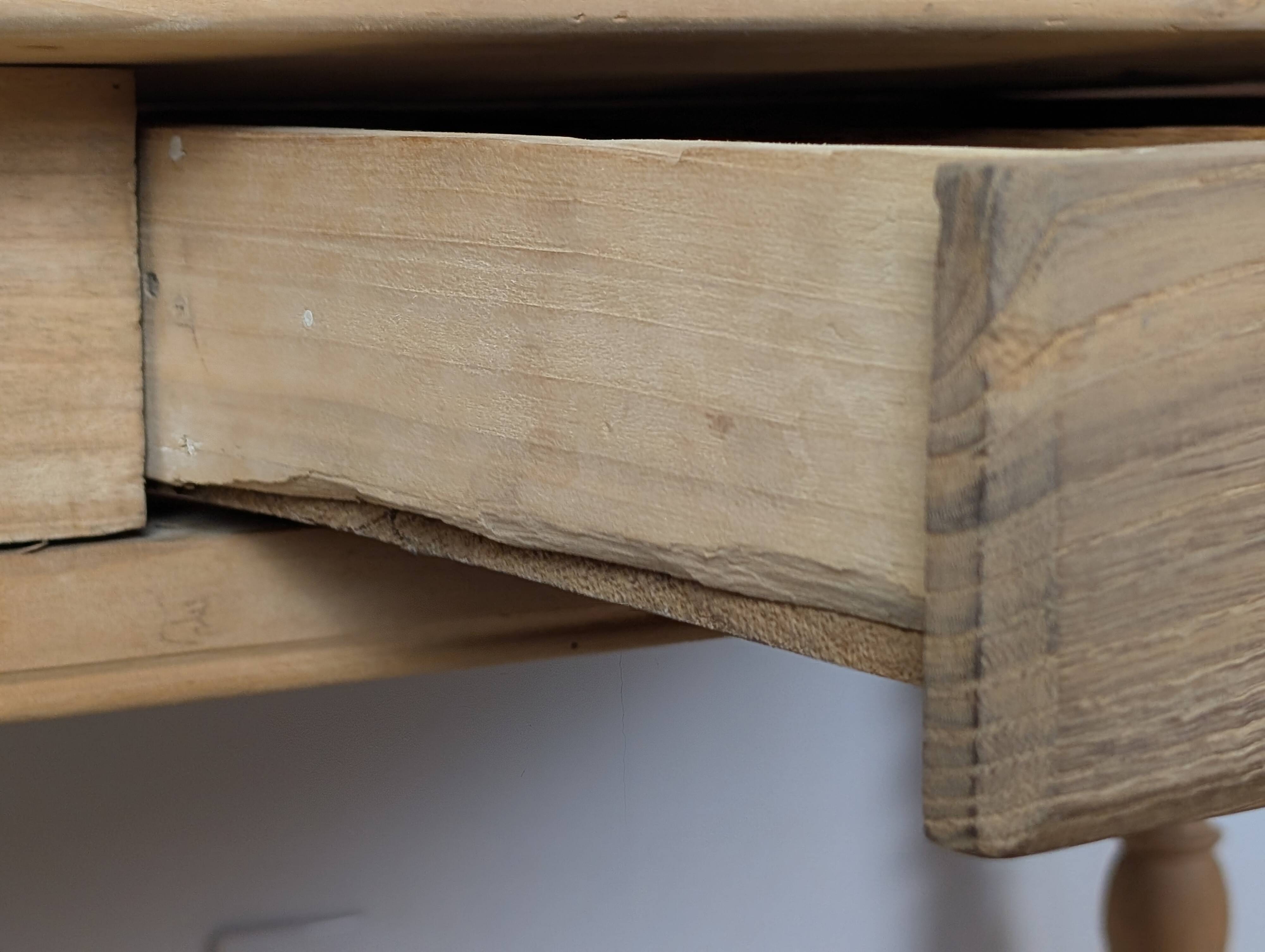 Raw wood farmhouse table