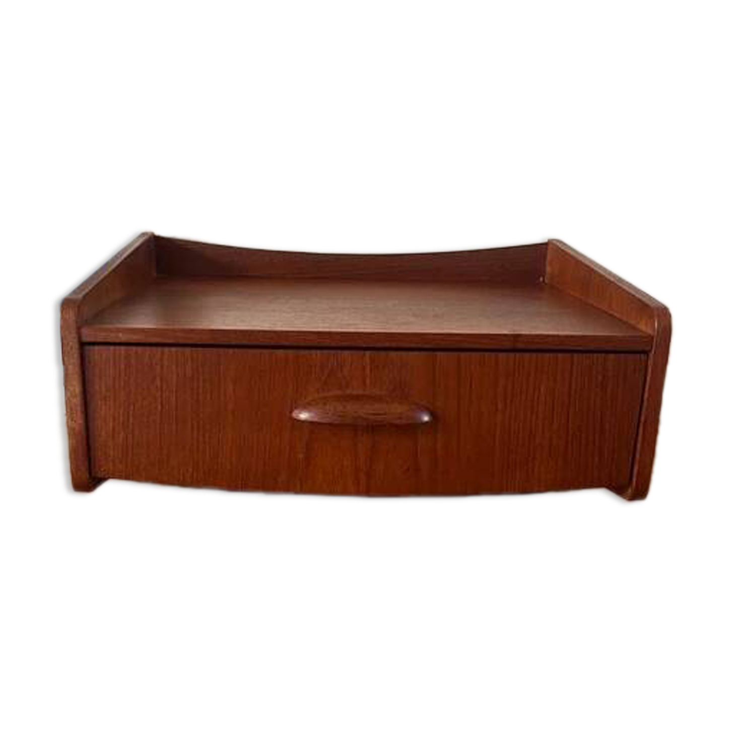 Vintage Danish floating bedside table in teak.