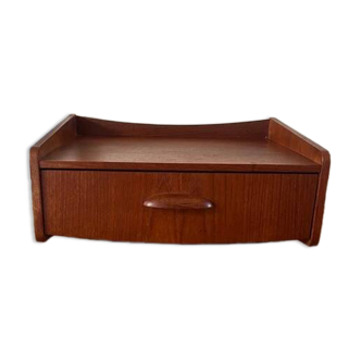Vintage Danish floating bedside table in teak.