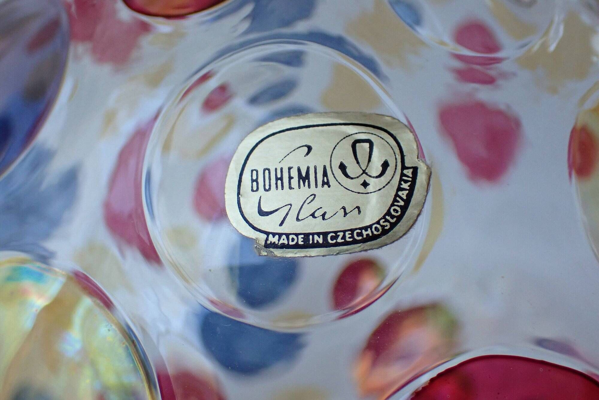 Vintage round vase - Bohemia 1960 - "Nemo" Borske Sklo by Max Kannegiesser