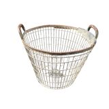 Old iron potato basket