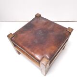 Ottoman stool early twentieth wood and leather