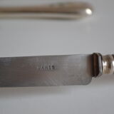 12 dessert knives old metal silver monogram