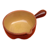 Glazed terracotta pan straight handle