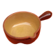 Glazed terracotta pan straight handle