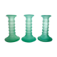 3 twisted glass candlesticks