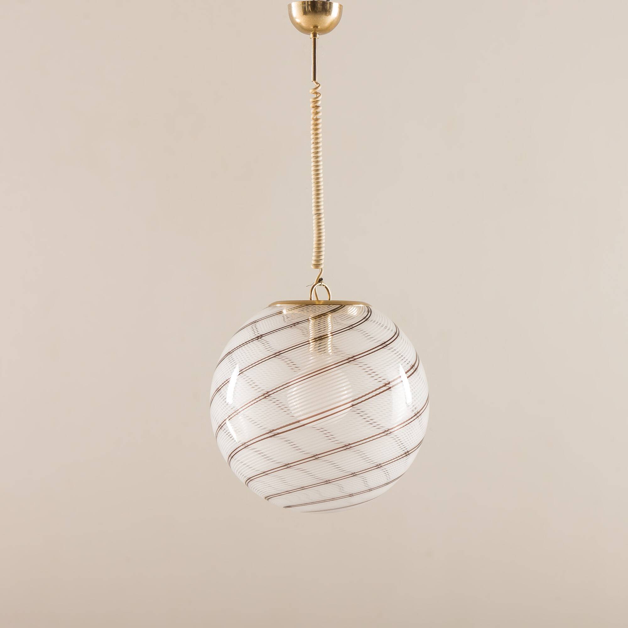 Murano globe pendant lamp by Lino Tagliapietra, Italy 1970s