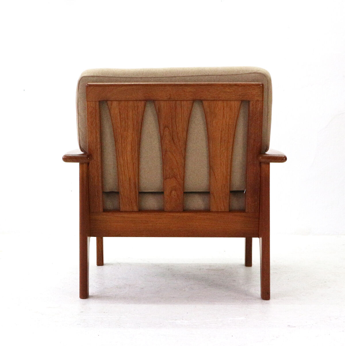 Mid-century scandinavian teak armchair with new covers