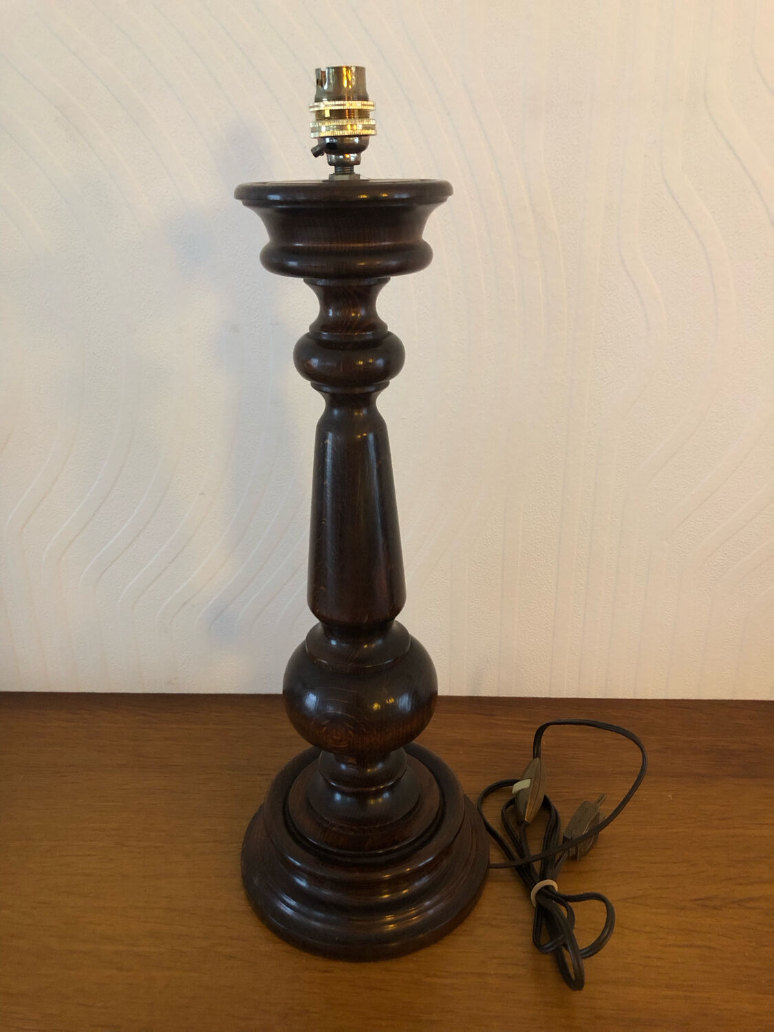 Vintage turned wooden lamp foot