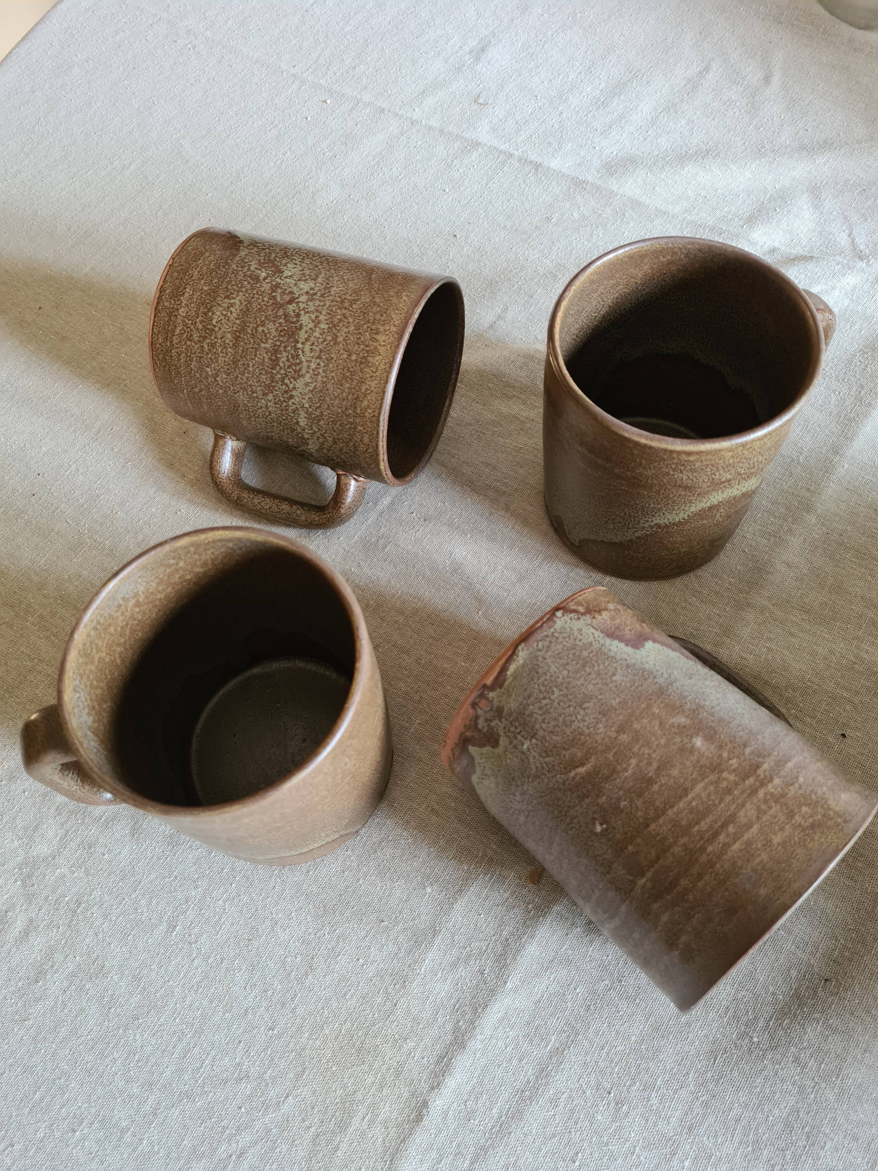 Set of 4 sandstone mugs