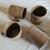 Set of 4 sandstone mugs