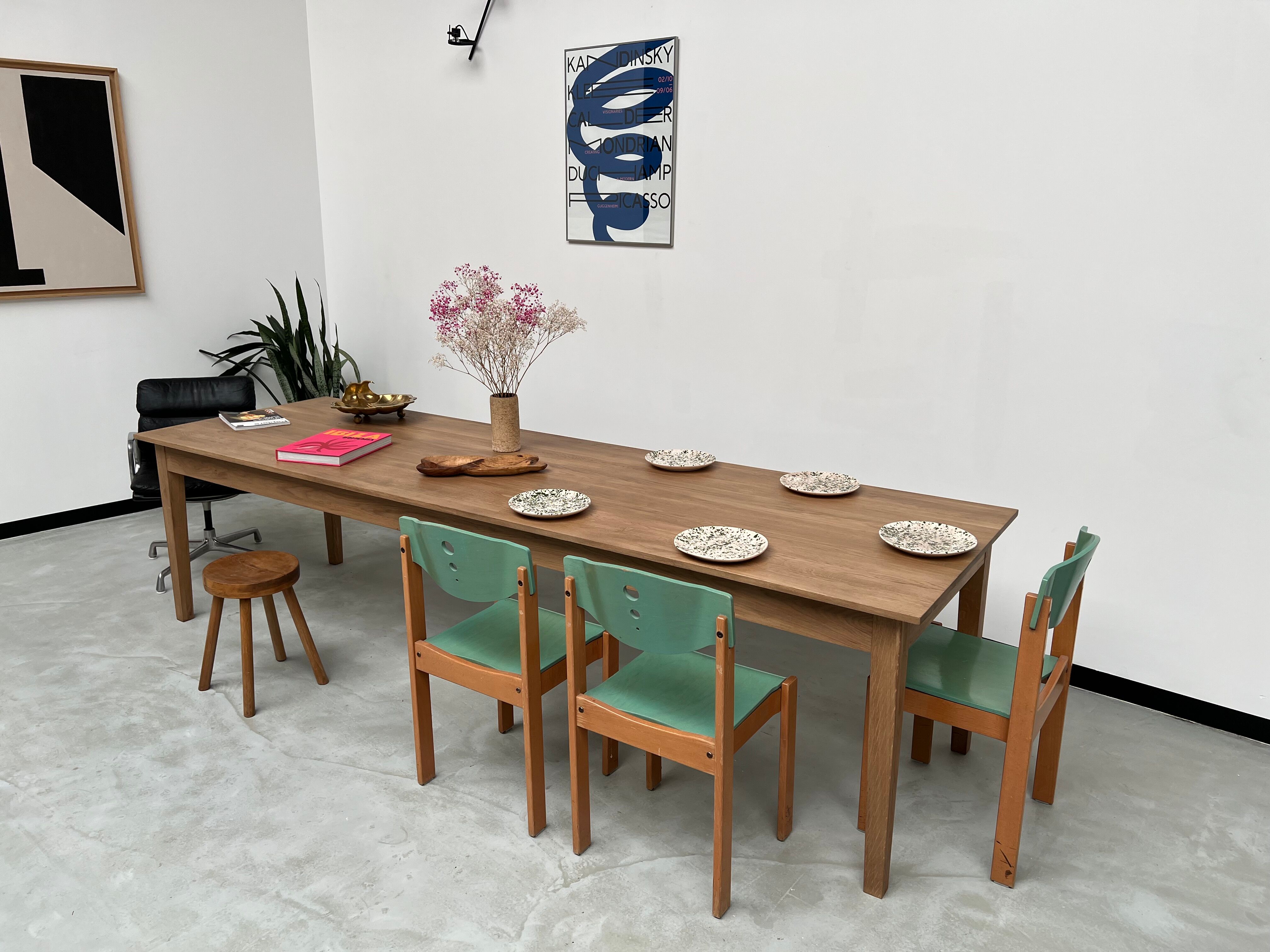 Farmhouse table "Dark Brown", spindle legs XXL 300 X 90 cm