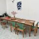 Farmhouse table "Dark Brown", spindle legs XXL 300 X 90 cm